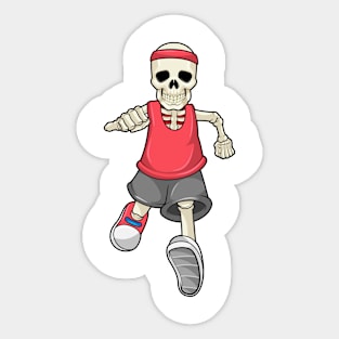 Skeleton at Running with Headband Sticker